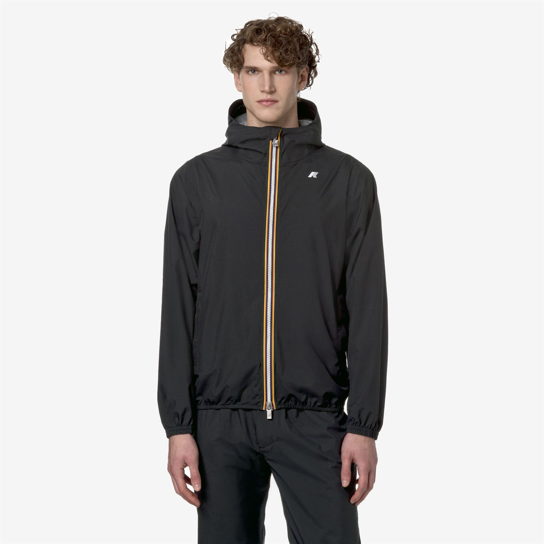 Black Grey Men's Slim Fit Waterproof Jacket for Variable Weather main