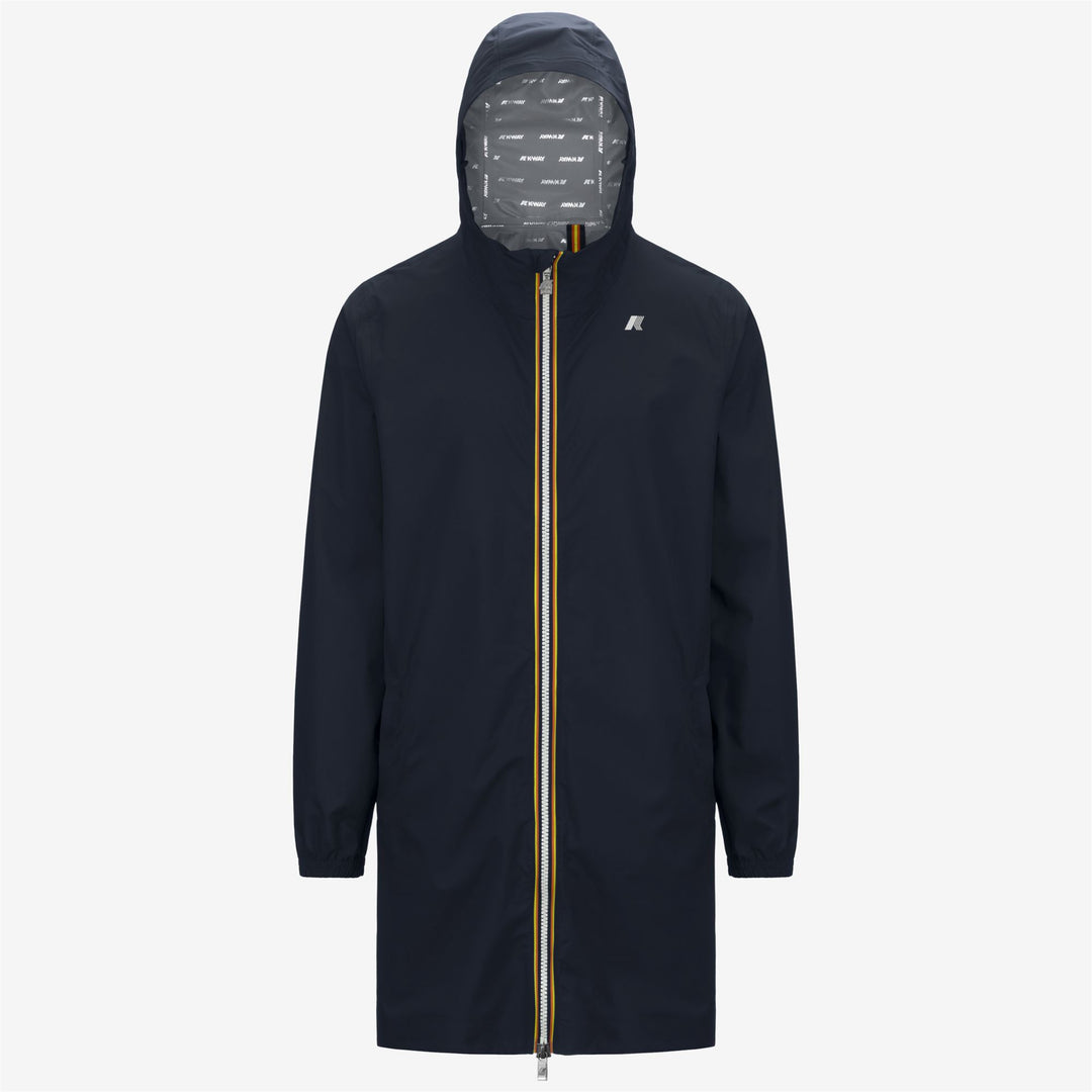 Chaqueta impermeable azul para hombre de 3/4 con tela elástica main