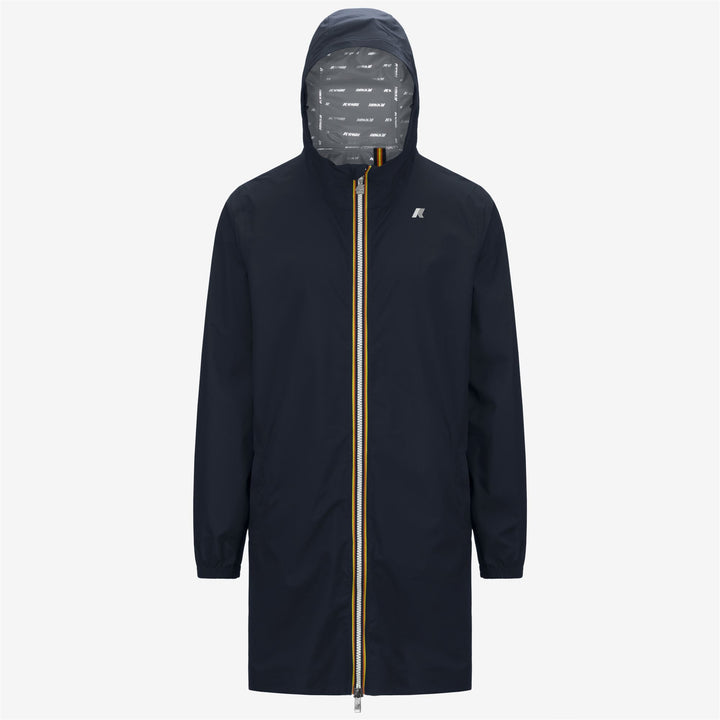 Chaqueta impermeable azul para hombre de 3/4 con tela elástica 1