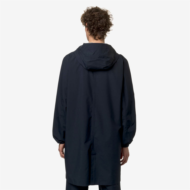 Chaqueta impermeable azul para hombre de 3/4 con tela elástica 5