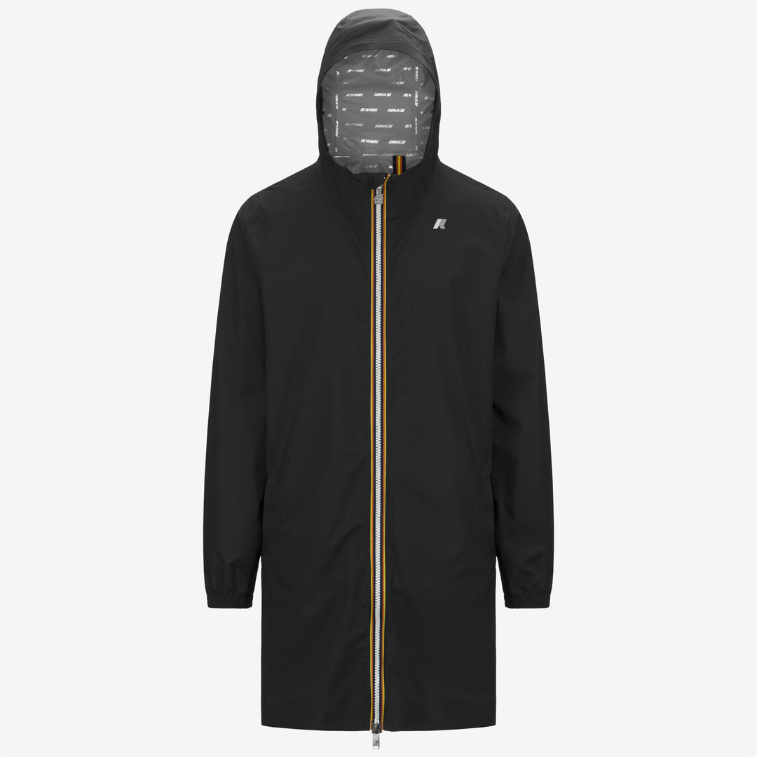 Chaqueta impermeable negra y gris para hombre 3/4 con tela elástica 01