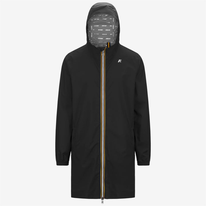 Chaqueta impermeable negra y gris para hombre 3/4 con tela elástica 1