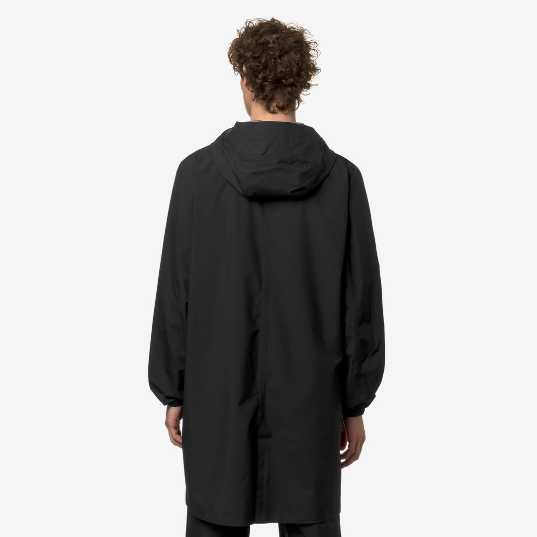 Chaqueta impermeable negra y gris para hombre 3/4 con tela elástica main