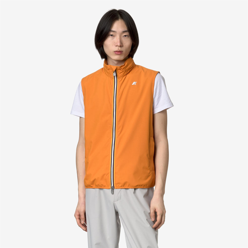 Orange Men's Waterproof Stretch Vest for Variable Weather 02