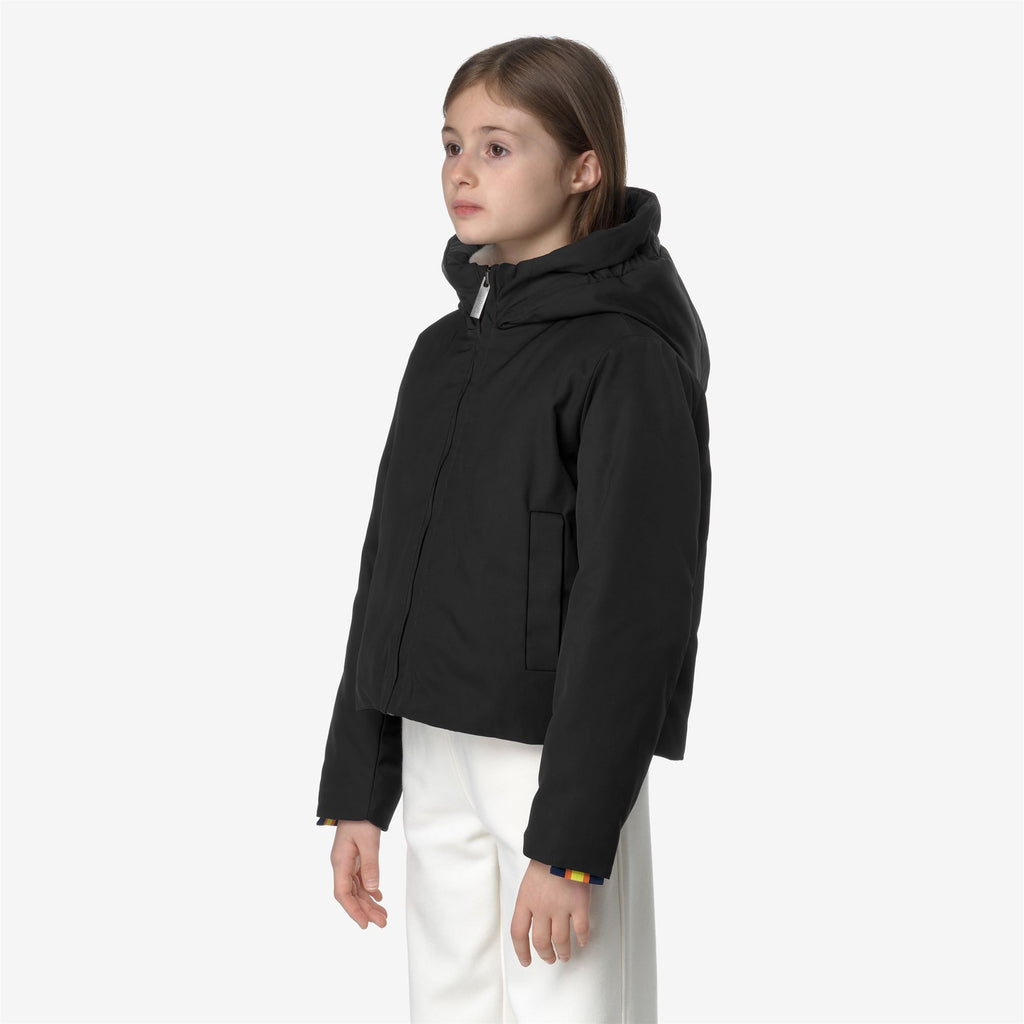 Jackets_GIRL_P. OLGA TWILL FUR_Short_BLACK PURE-NATURAL - Commercial 5
