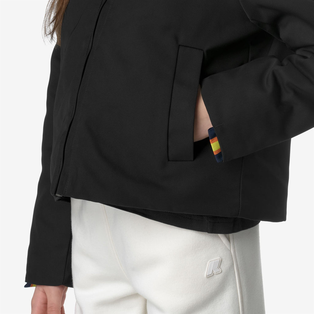 Jackets_GIRL_P. OLGA TWILL FUR_Short_BLACK PURE-NATURAL - Commercial 7