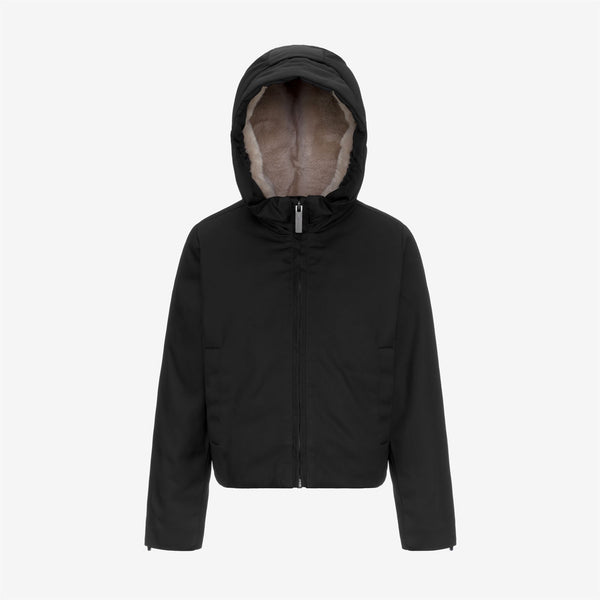 Jackets Girl P. OLGA TWILL FUR Short BLACK PURE-NATURAL