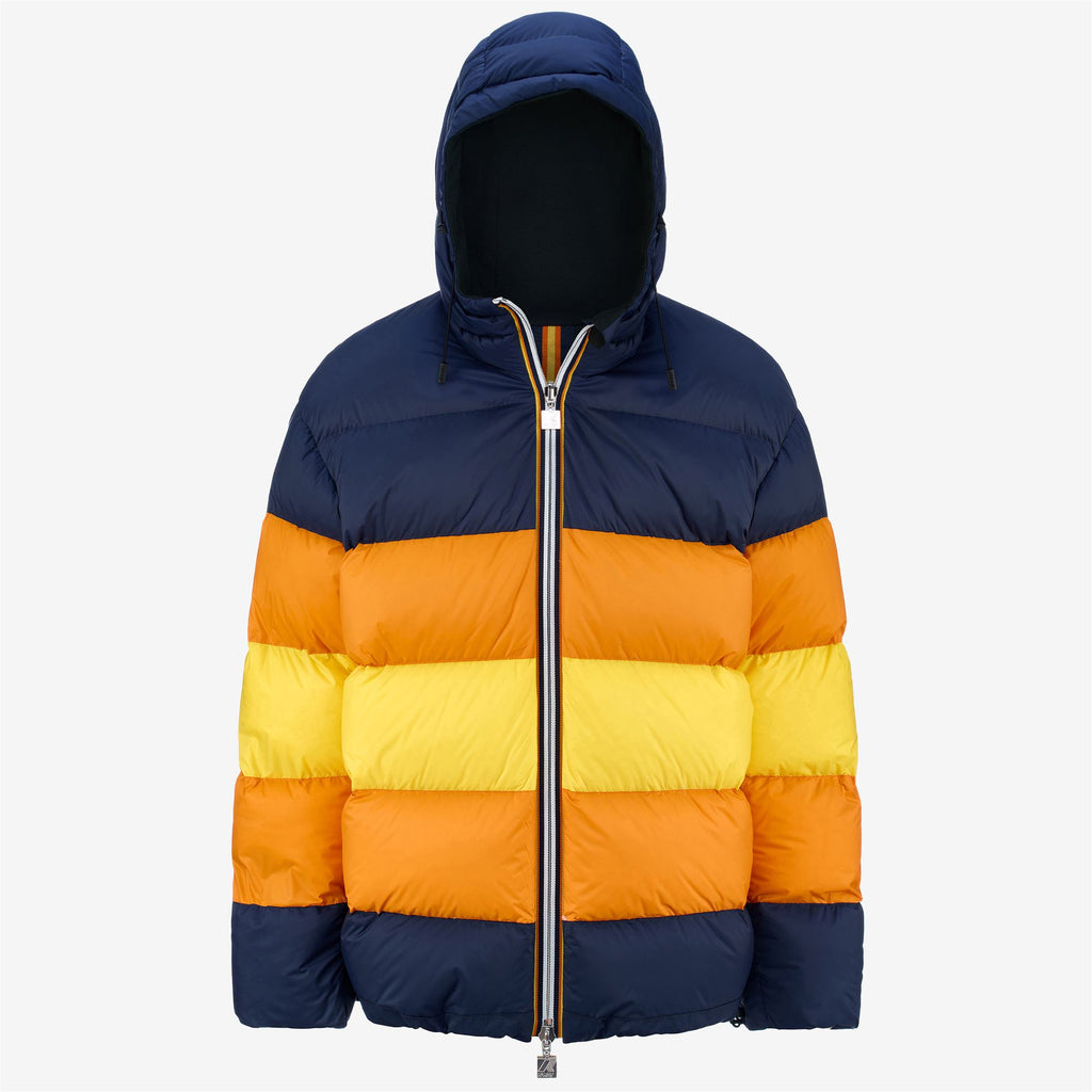 Jackets_Man_ELOI DOUBLE WOOL STRIPES_Short_GREEN DK FOREST - K-WAY STRIPES - Commercial 2
