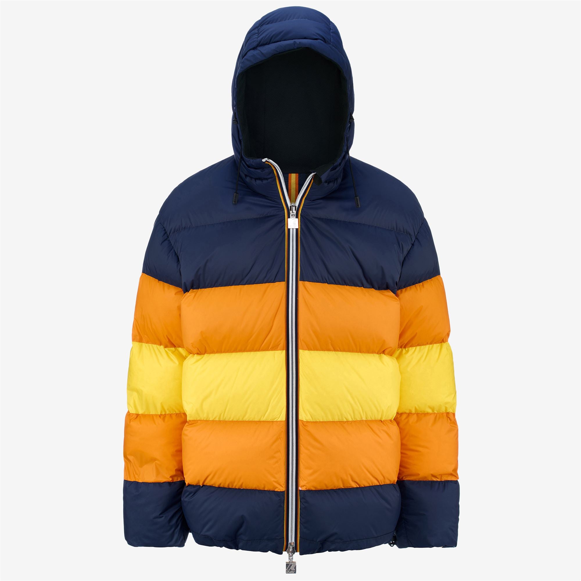 Jackets_Man_ELOI DOUBLE WOOL STRIPES_Short_GREEN DK FOREST - K-WAY STRIPES - Commercial 2