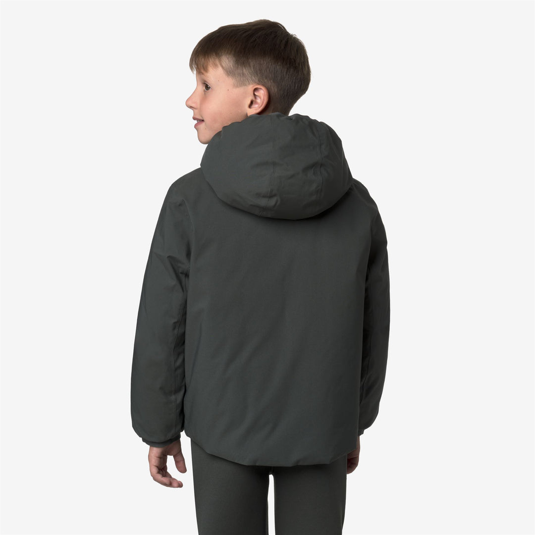 Green and Black Boy's Reversible Insulated Winter Jacket main
