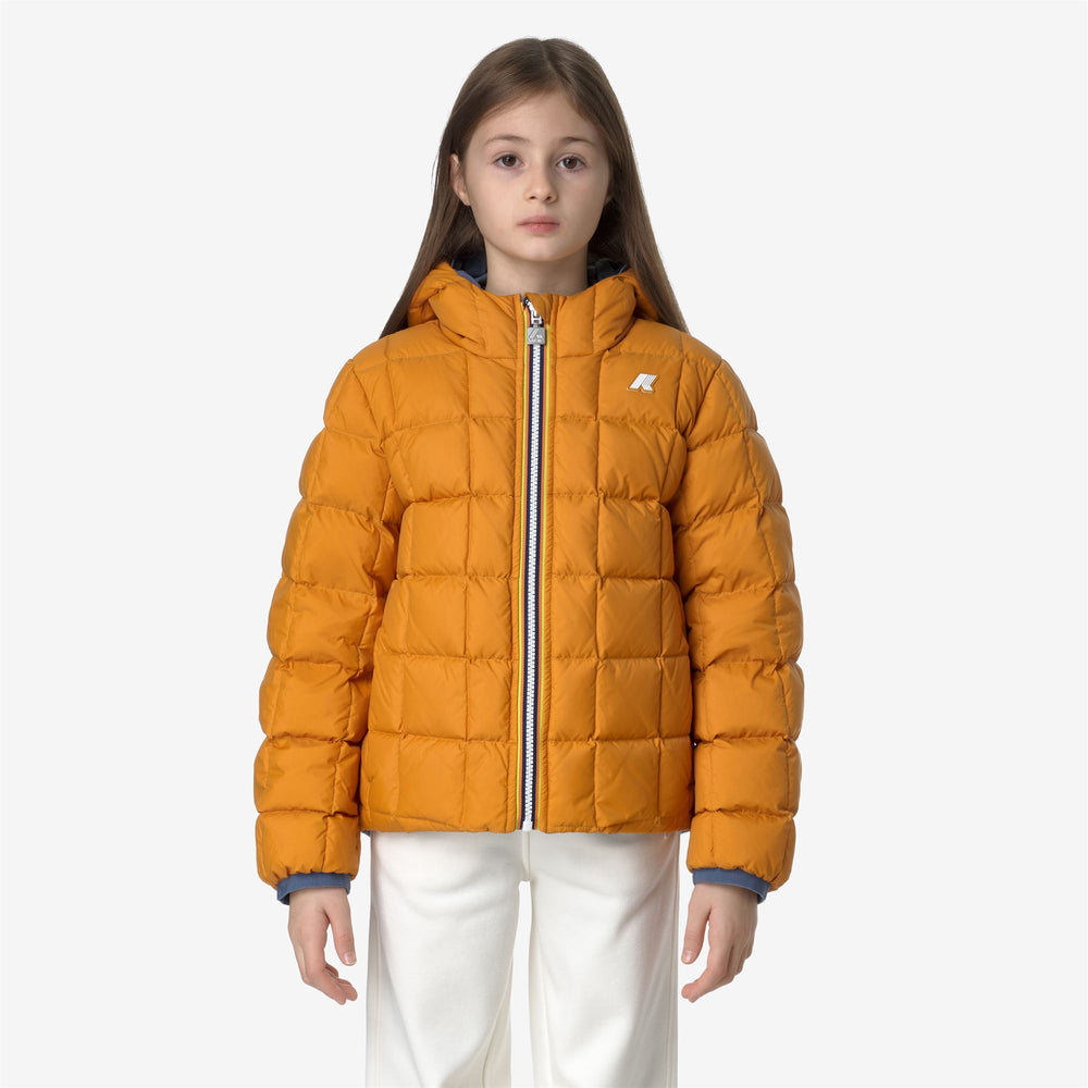 Grey Blue Boys' Reversible Winter Jacket with Down Insulation 02