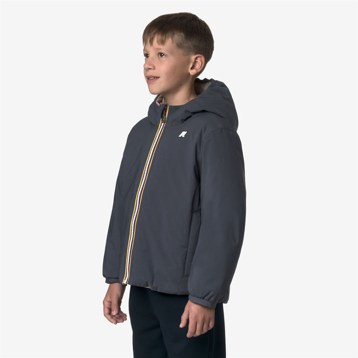 Blue beige Boy's Reversible Insulated Winter Jacket 5