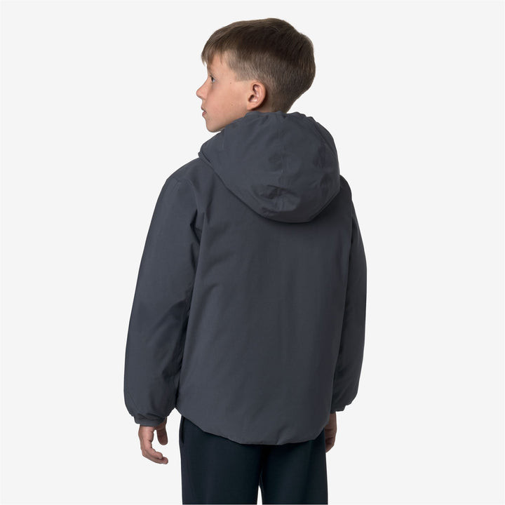 Blue beige Boy's Reversible Insulated Winter Jacket 6