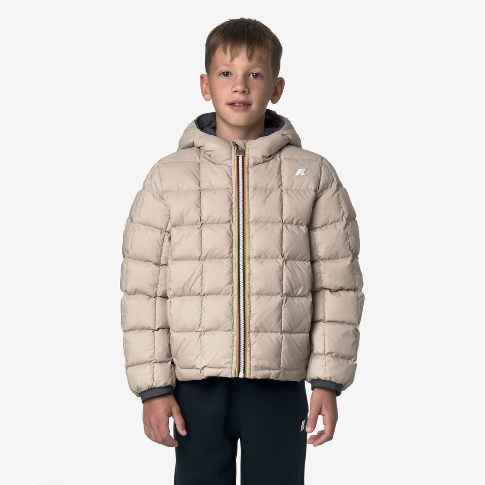 Blue beige Boy's Reversible Insulated Winter Jacket 02