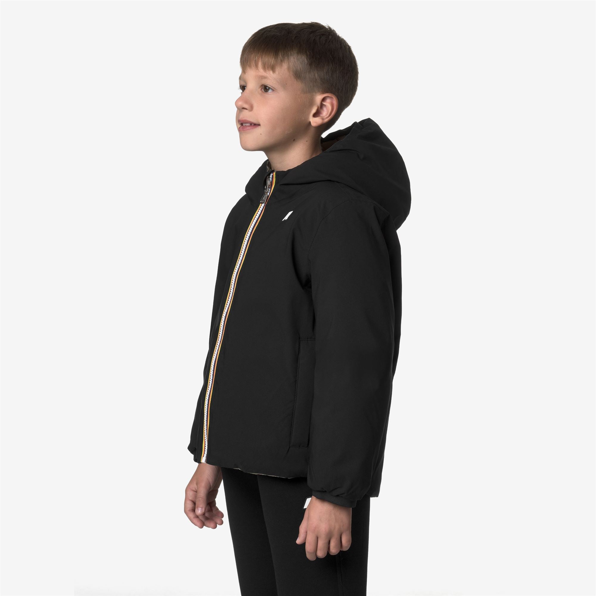 Jackets Boy P. JACK ST THERMO REVERSIBLE Short BLACK PURE - GREEN OAK