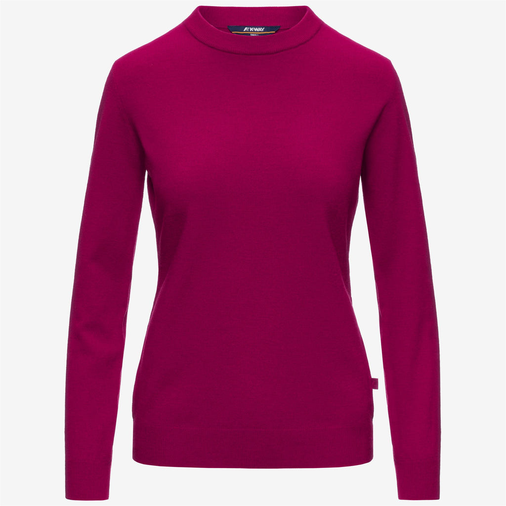 Knitwear_Woman_ATIBA PLAIN MIX MERINO_Pull Over_Fuchsia Purple - Commercial 1
