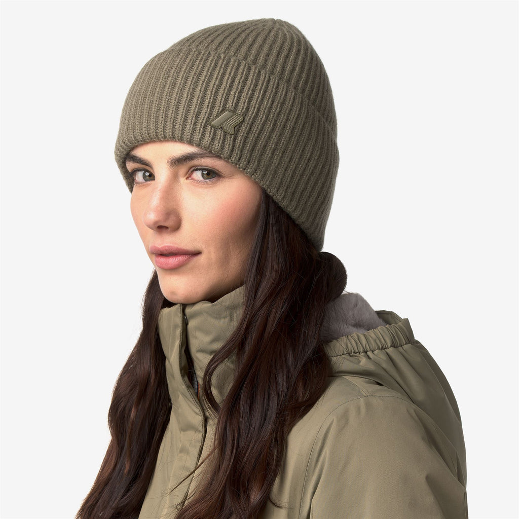 Headwear_Unisex_EVETTES CARDIGAN STITCH WOOL_Hat_Green Army - Commercial 4