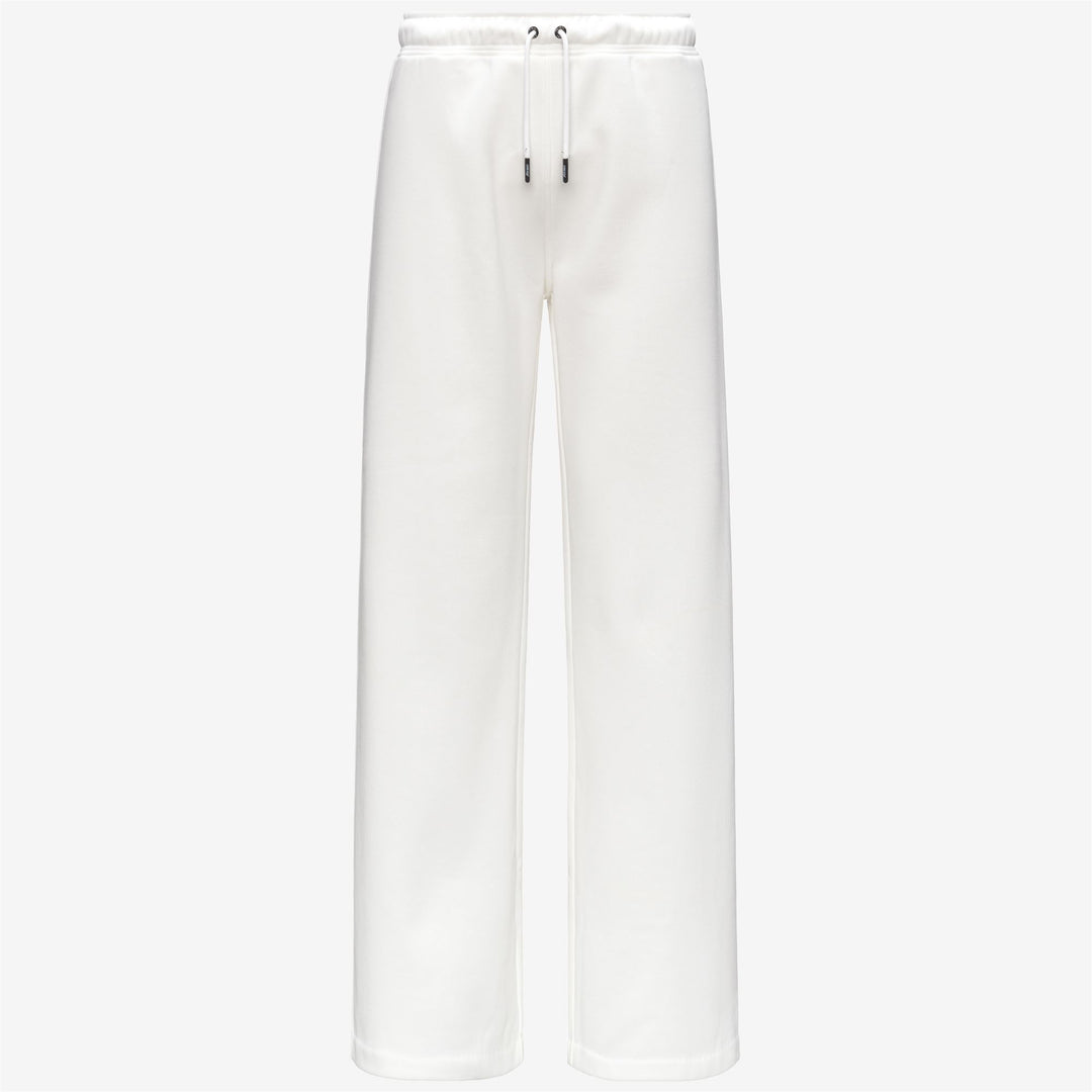 White Women's Relaxed Fit Palazzo Sweatpants for Leisure Activities 01
