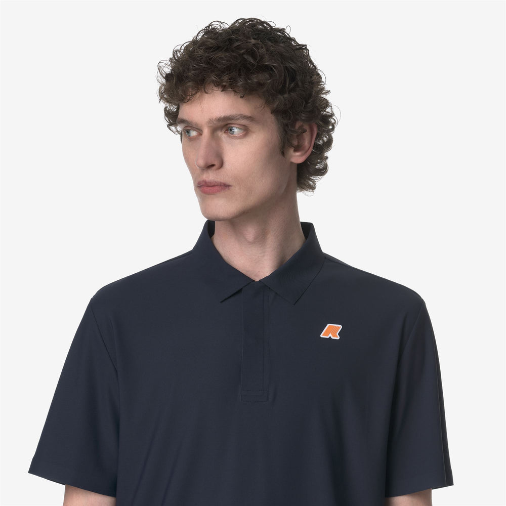 Blue Men's Golf Polo Shirt with Stretch Fabric for Active Wear 02