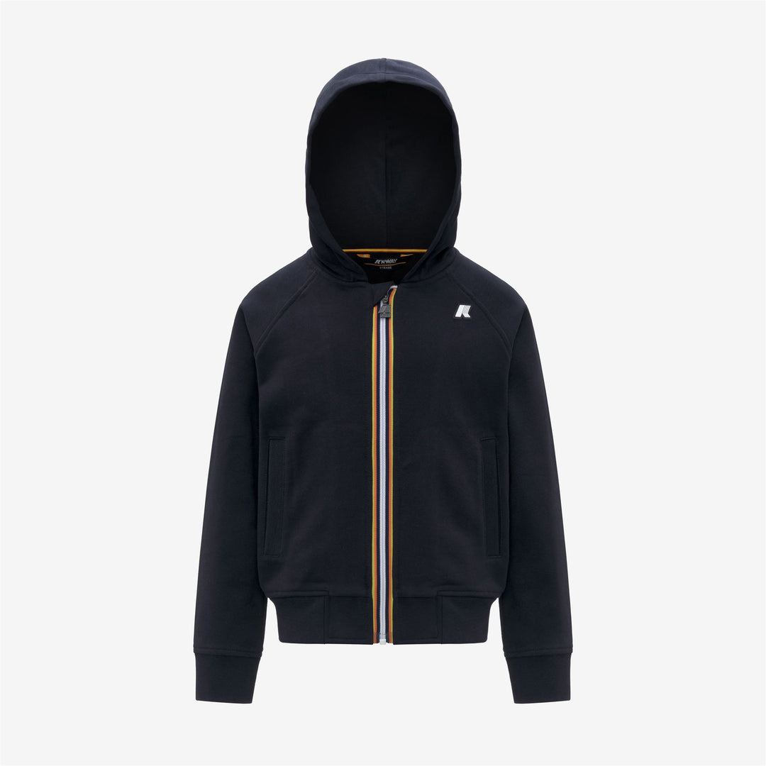 Sudadera con capucha polar azul con cremallera completa para niño 01