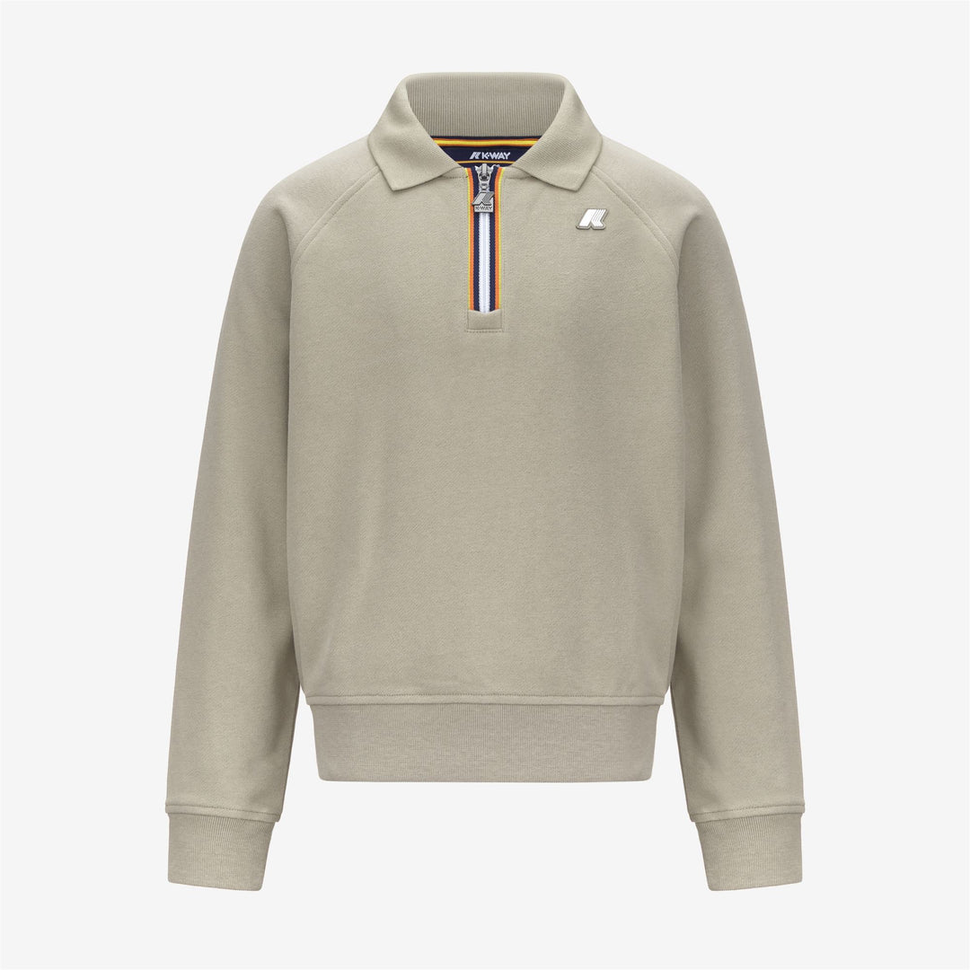 Sudadera polar verde para niño con cierre de media cremallera 01