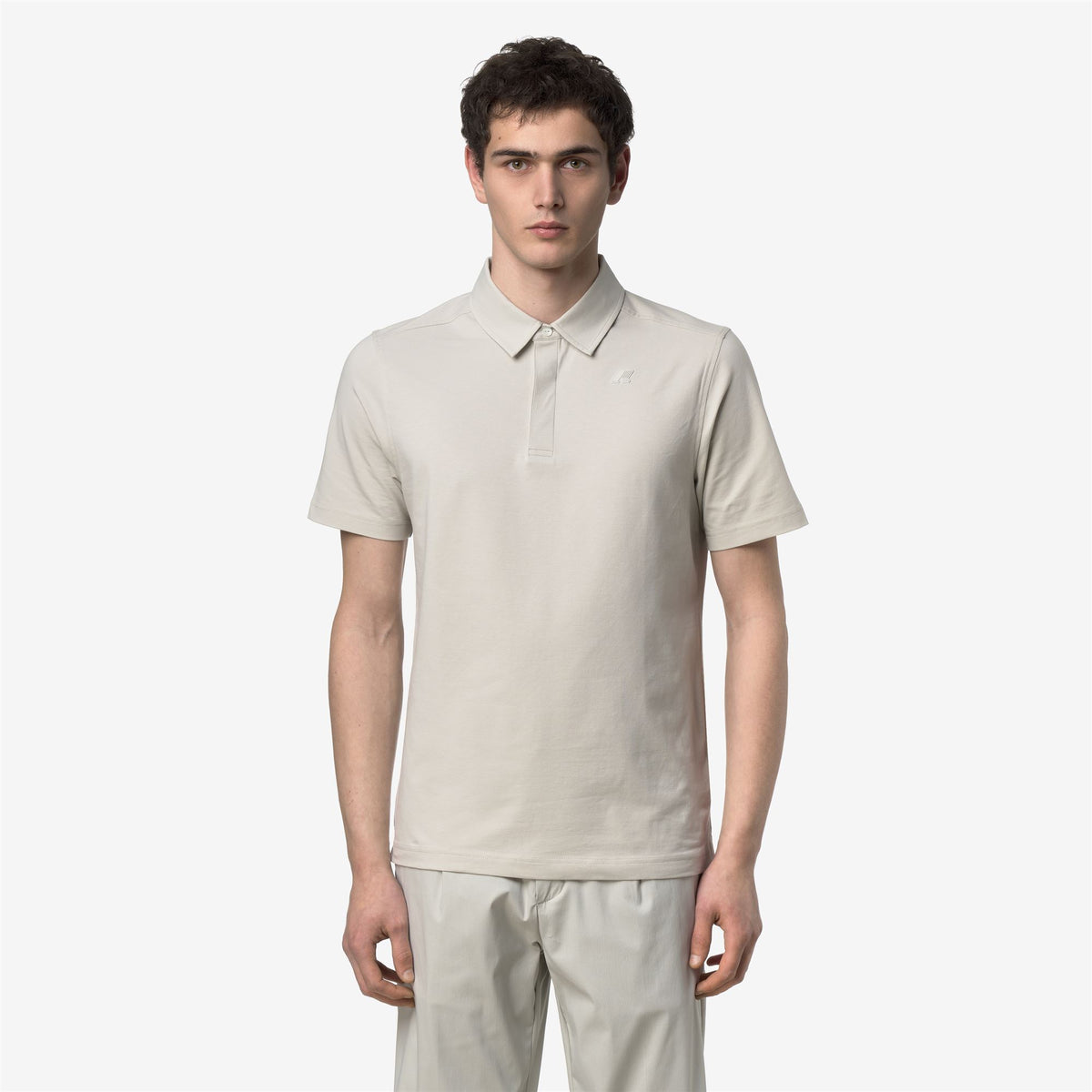 Polo Shirts_Man_VIGGO LT STRETCH JERSEY SLIM_Polo_BEIGE LT - Commercial 4