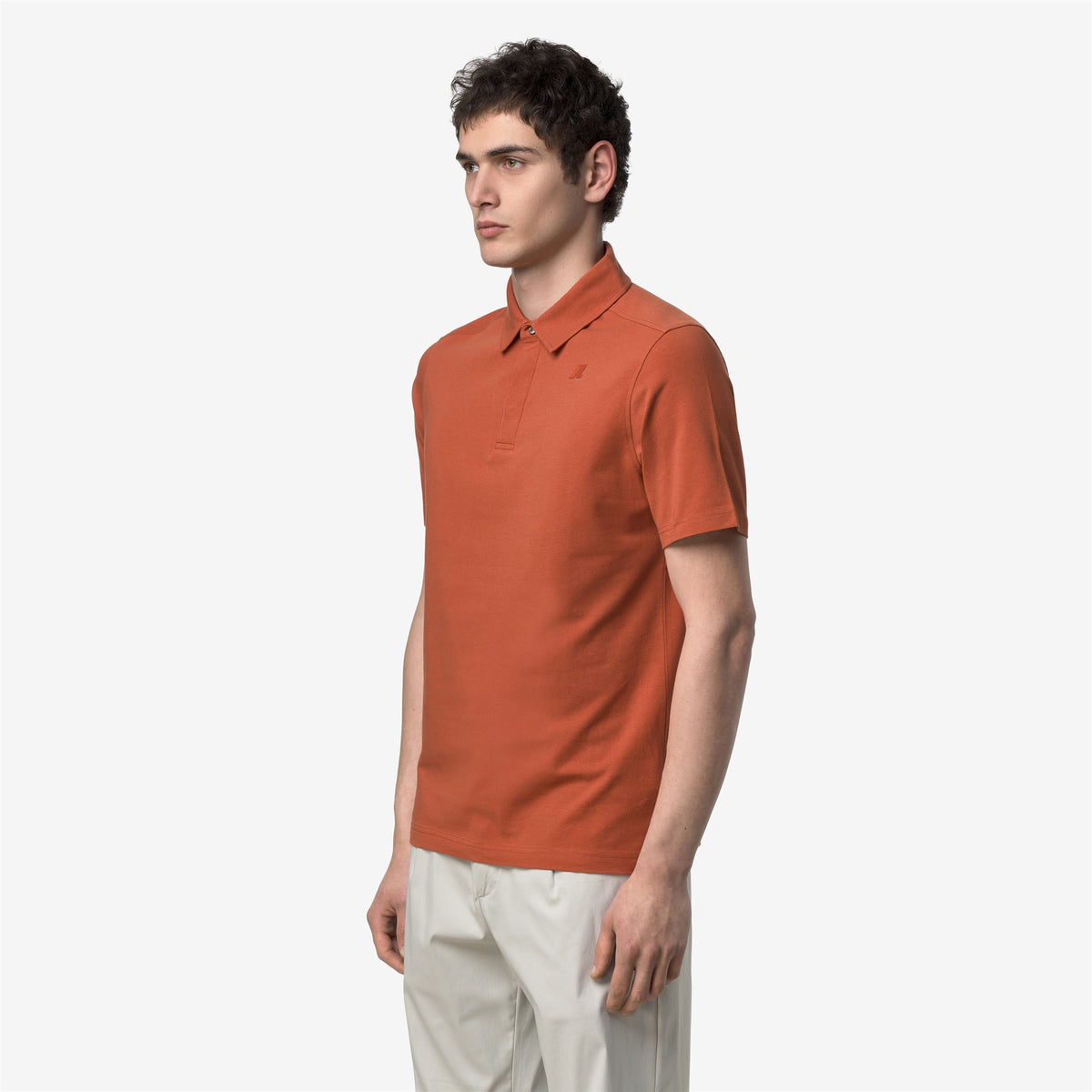 Polo Shirts_Man_VIGGO LT STRETCH JERSEY SLIM_Polo_Orange Brownish - Commercial 5