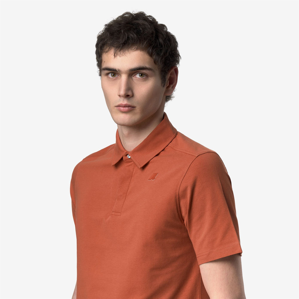 Polo Shirts_Man_VIGGO LT STRETCH JERSEY SLIM_Polo_Orange Brownish - Commercial 7