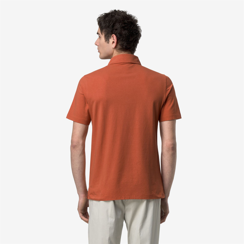 Polo Shirts_Man_VIGGO LT STRETCH JERSEY SLIM_Polo_Orange Brownish - Commercial 6