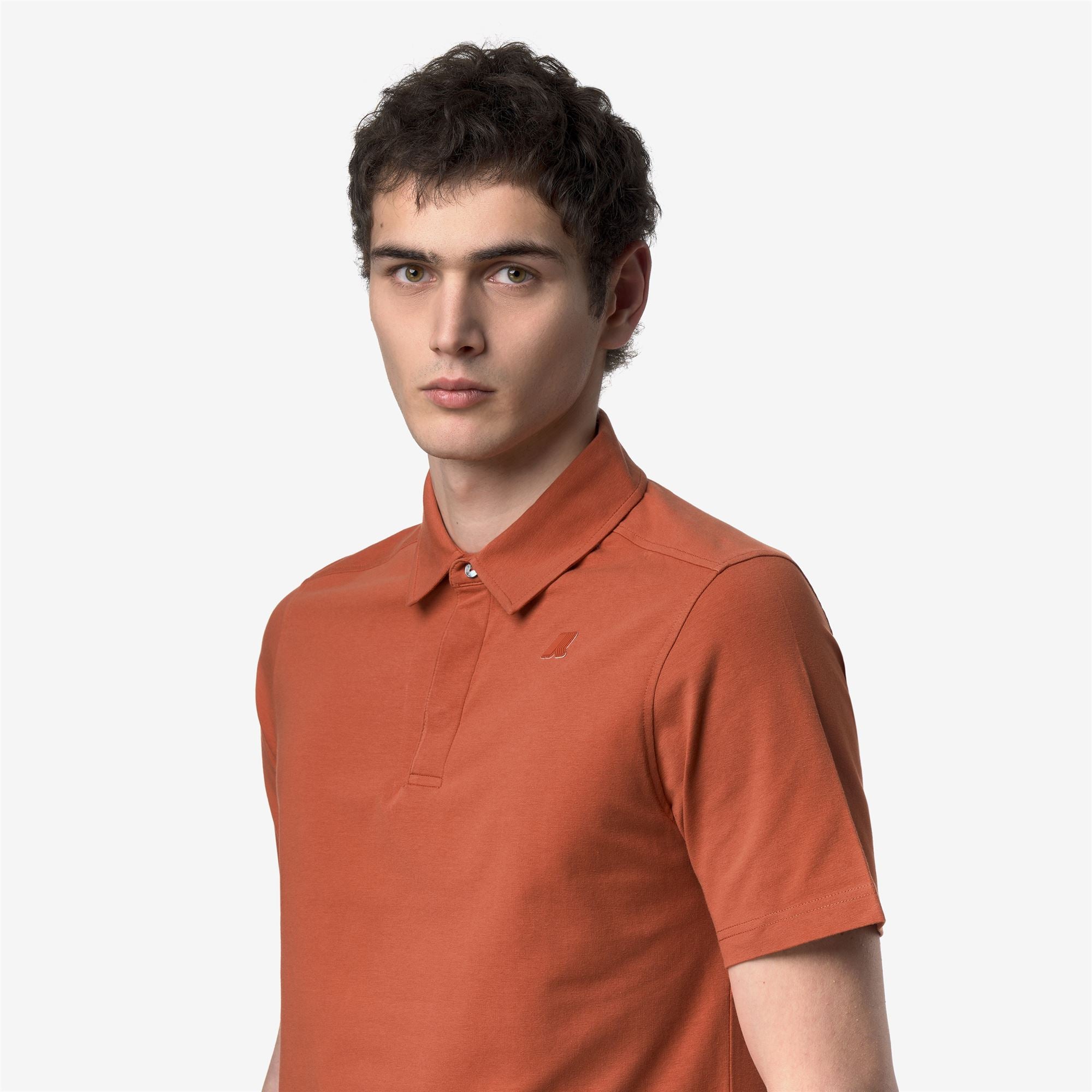 Polo Shirts_Man_VIGGO LT STRETCH JERSEY SLIM_Polo_Orange Brownish - Commercial 7