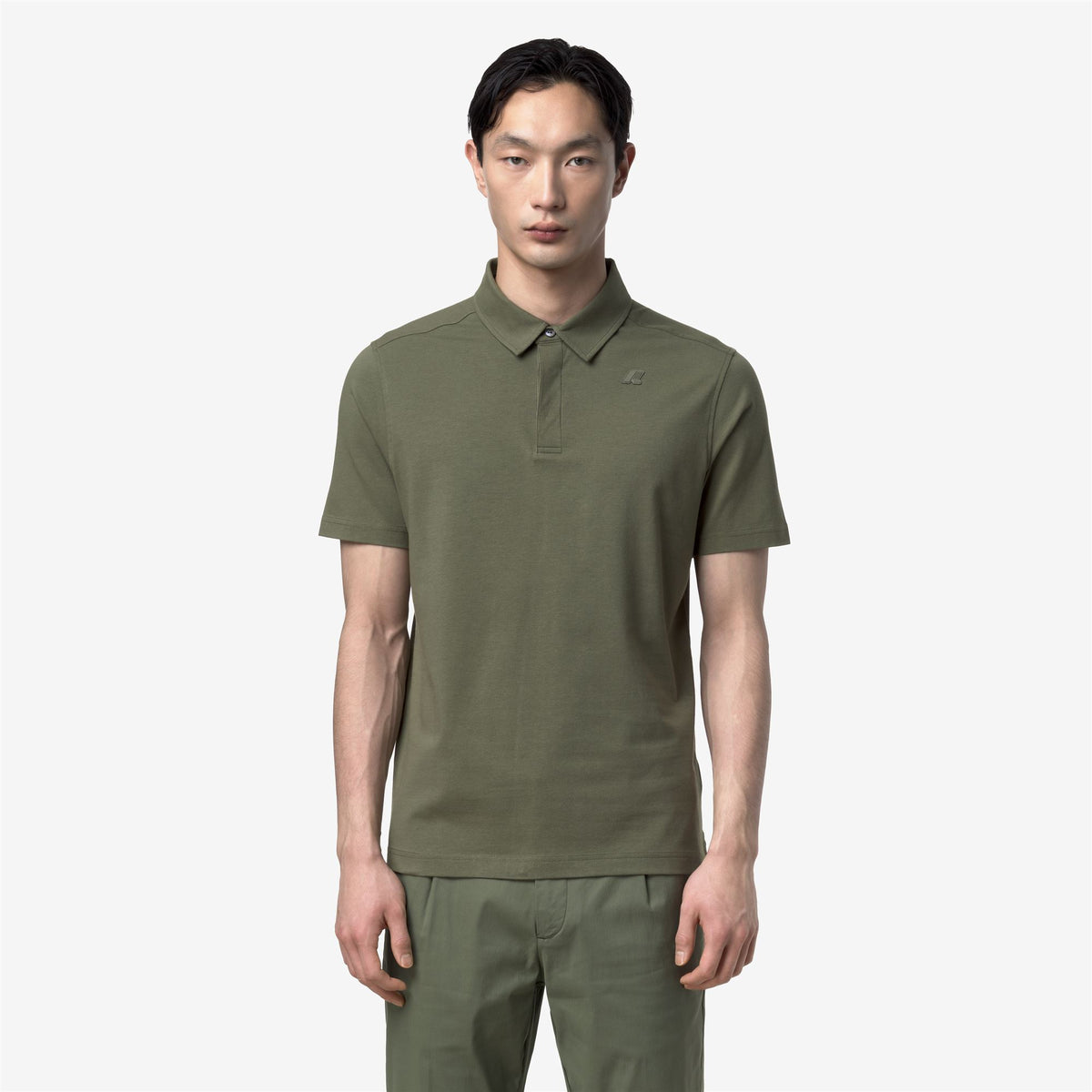 Polo Shirts_Man_VIGGO LT STRETCH JERSEY SLIM_Polo_Green Lichen - Commercial 4