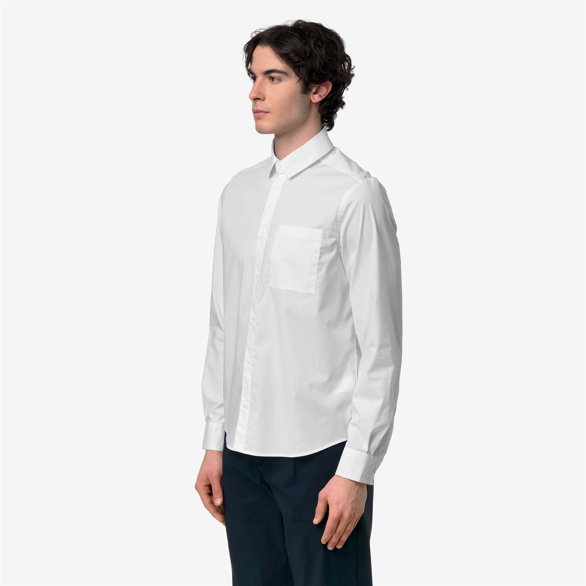 Shirts_Man_DAMIR ST POPLIN NO IRON_Classic_White - White - Commercial 5