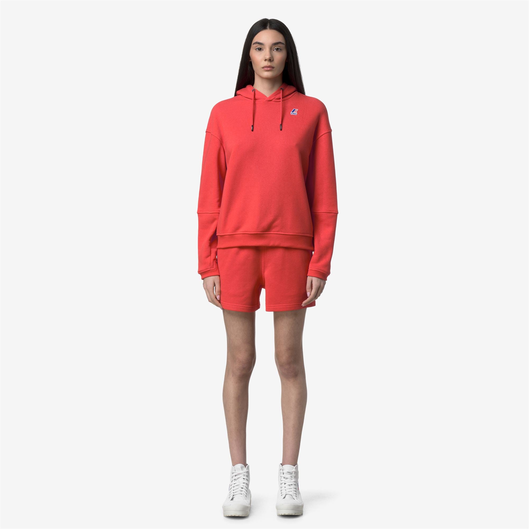Shorts_WOMAN_RIKA POLY COTTON_Sport Shorts_Red Poppy - Commercial 4