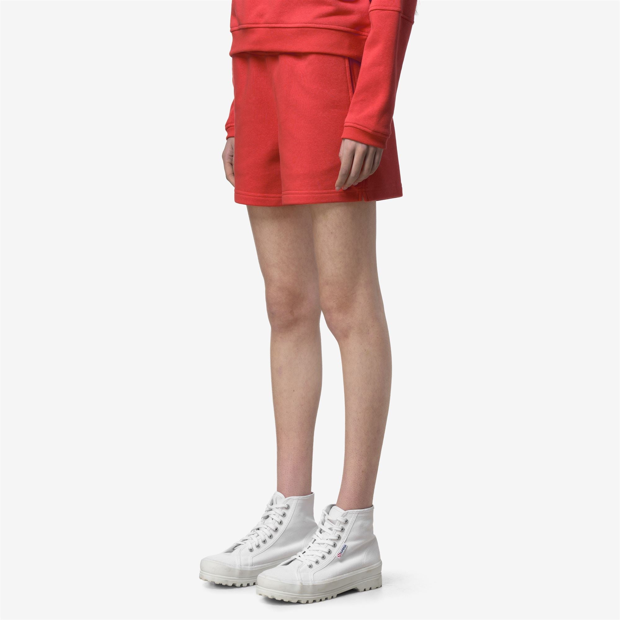 Shorts_WOMAN_RIKA POLY COTTON_Sport Shorts_Red Poppy - Commercial 5