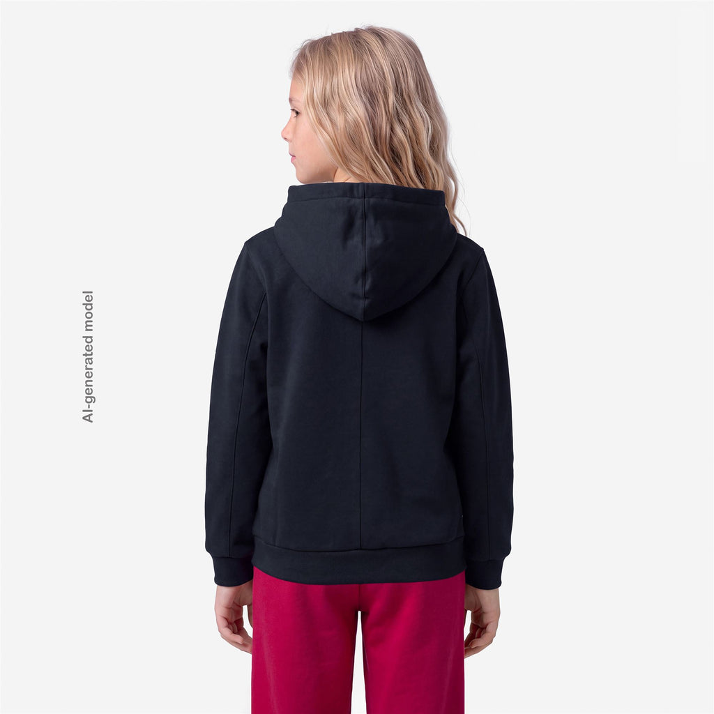 Fleece_GIRL_P. DEVA LIGHT SPACER FUR DOUBLE_Hoodie Full Zip_Blue Depth - Fur - Grey Mist - Commercial 6