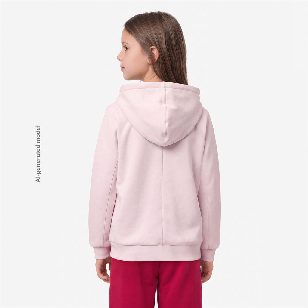 Fleece_GIRL_P. DEVA LIGHT SPACER FUR DOUBLE_Hoodie Full Zip_Pink Sallow - Fur - Grey Mist - Commercial 6