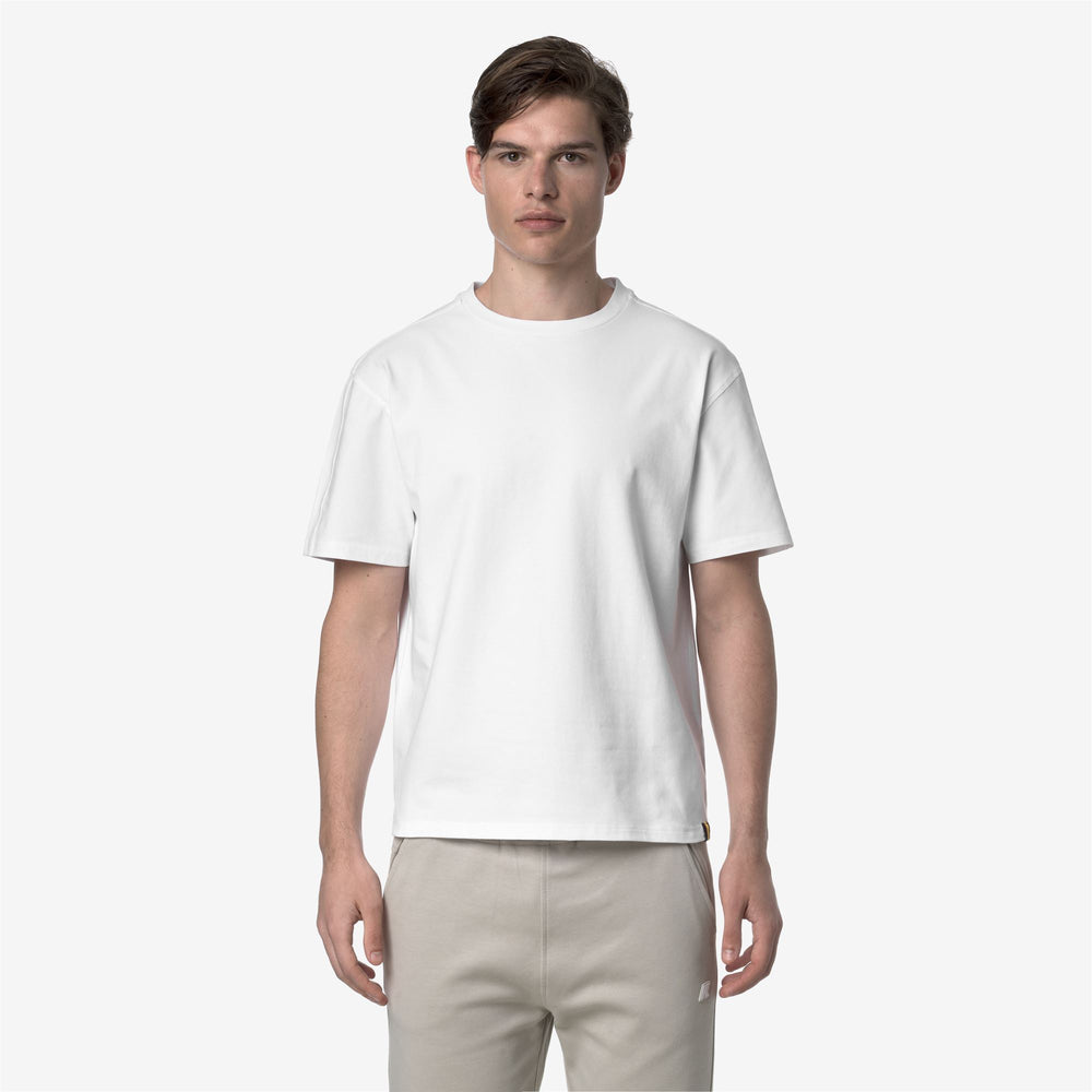 White Men's Minimalist Stretch Cotton T-Shirt 02
