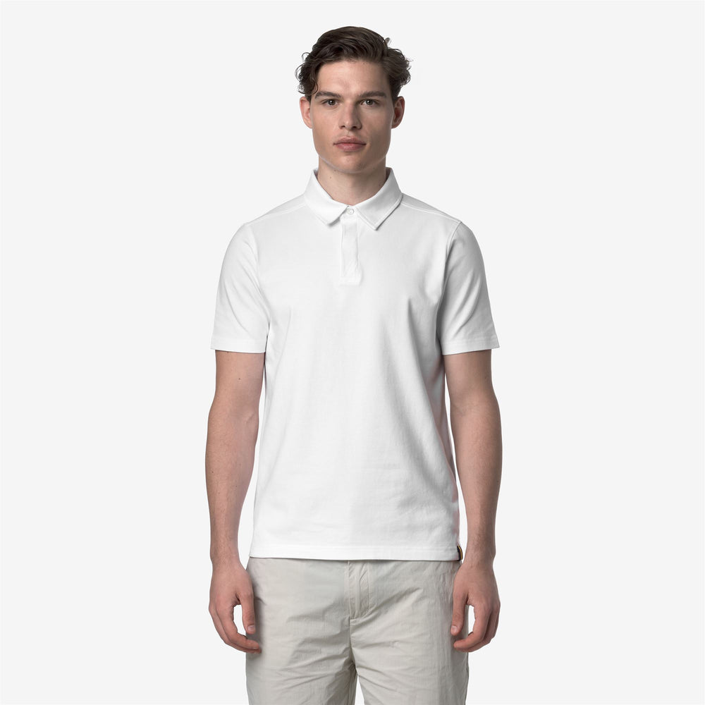 Polo de algodón elástico ajustado blanco para hombre 02