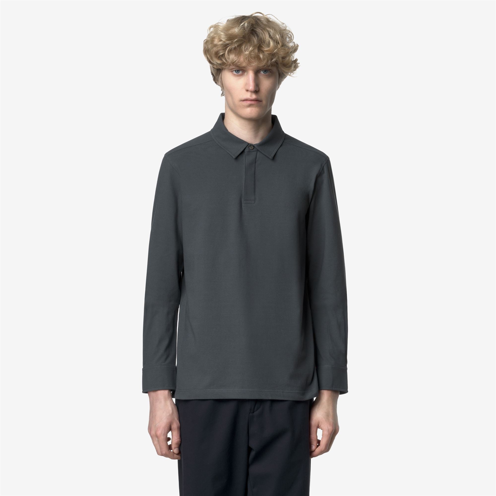 Polo Shirts_MAN_TIBERE ICE COTTON_Polo_Grey Shadow Dk - Commercial 4