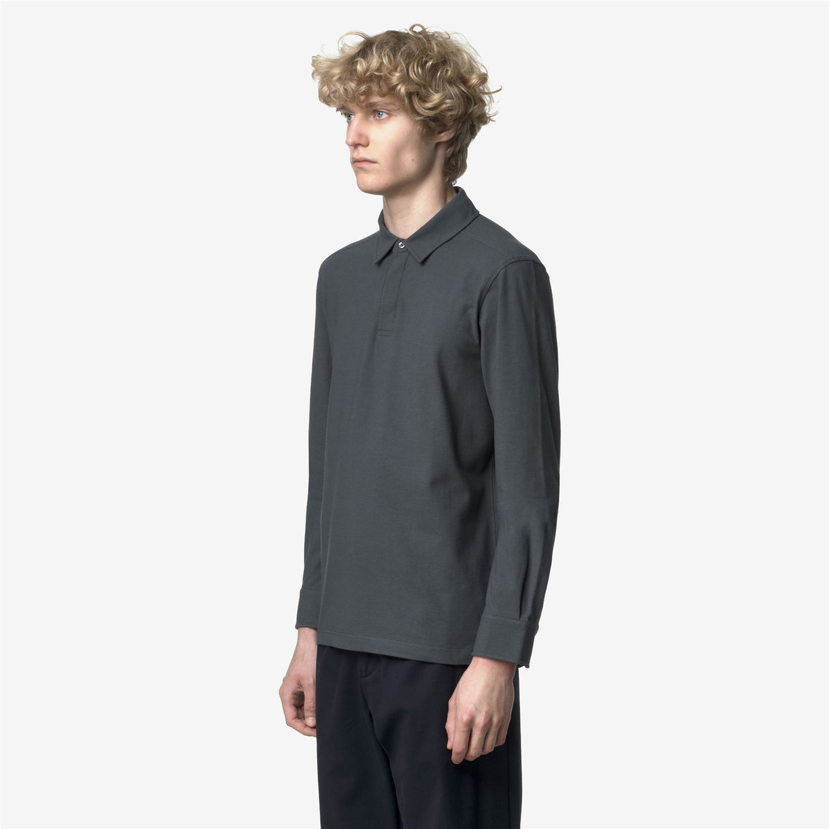 Polo Shirts_MAN_TIBERE ICE COTTON_Polo_Grey Shadow Dk - Commercial 5