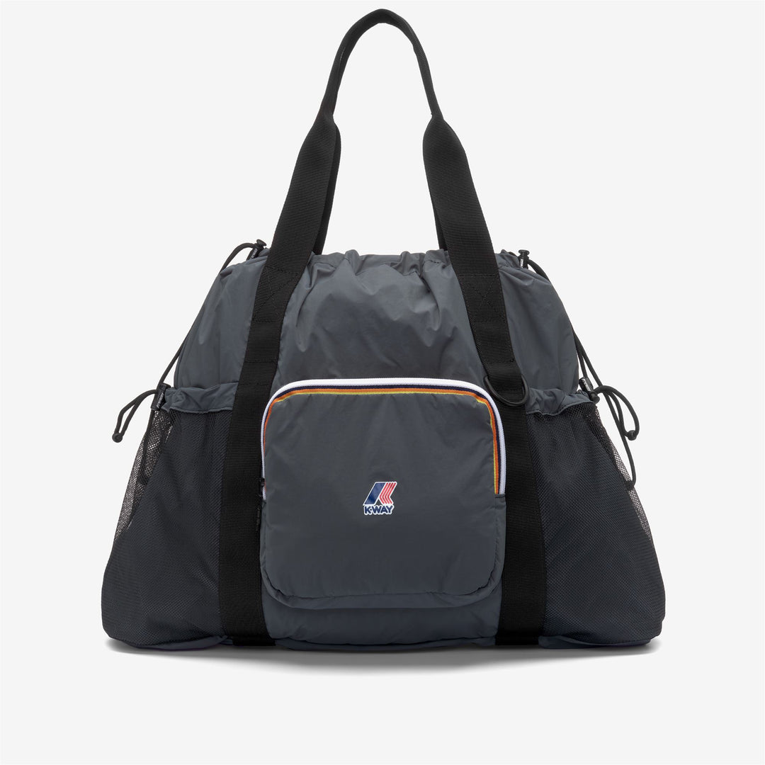 Grey unisex waterproof tote bag with adjustable closure and pockets 01