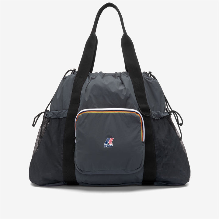 Grey unisex waterproof tote bag with adjustable closure and pockets 1