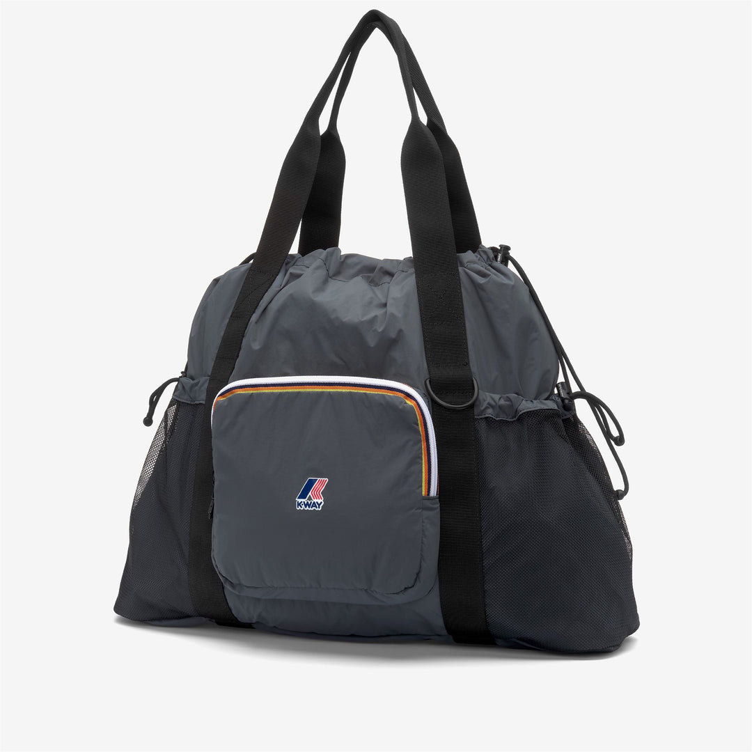 Grey unisex waterproof tote bag with adjustable closure and pockets main