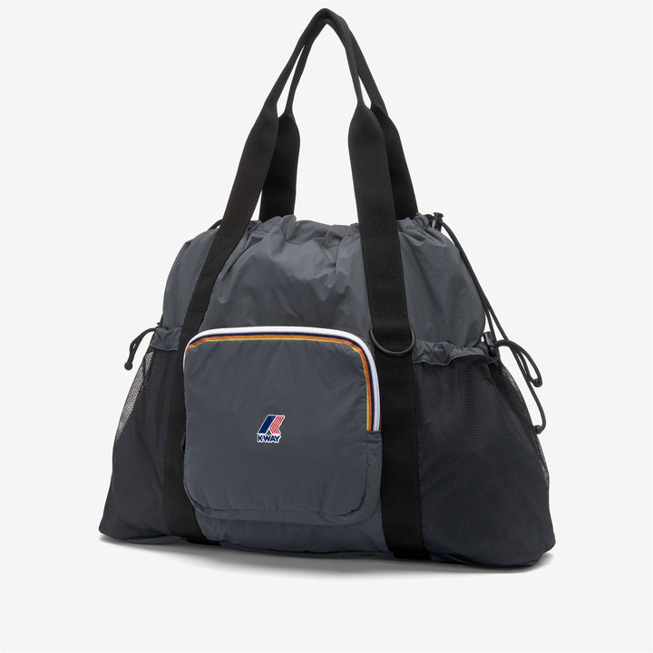 Grey unisex waterproof tote bag with adjustable closure and pockets 2