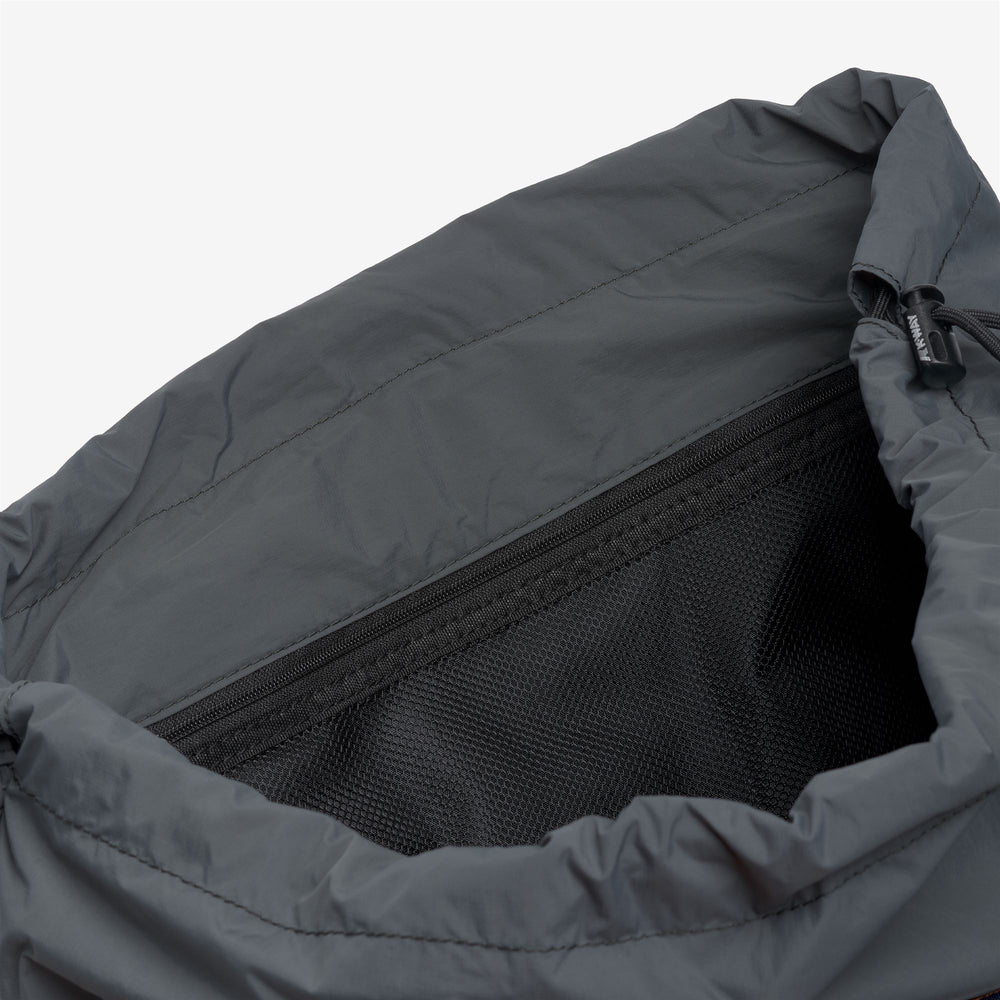 Grey unisex waterproof tote bag with adjustable closure and pockets 02