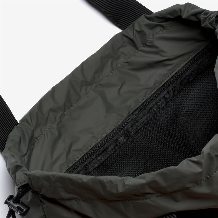 Borsa tote unisex verde impermeabile con chiusura regolabile e tasche 3