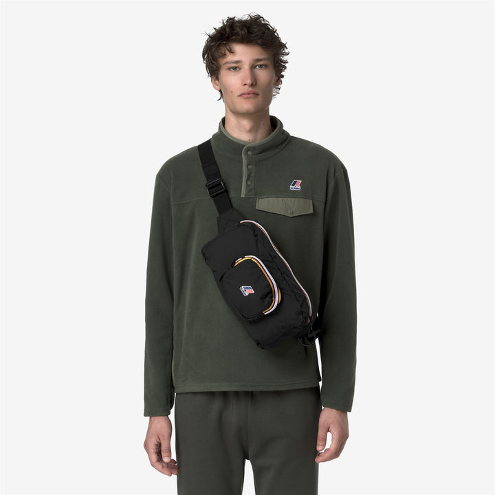 Marsupio impermeabile ripiegabile unisex nero con tracolla regolabile 4