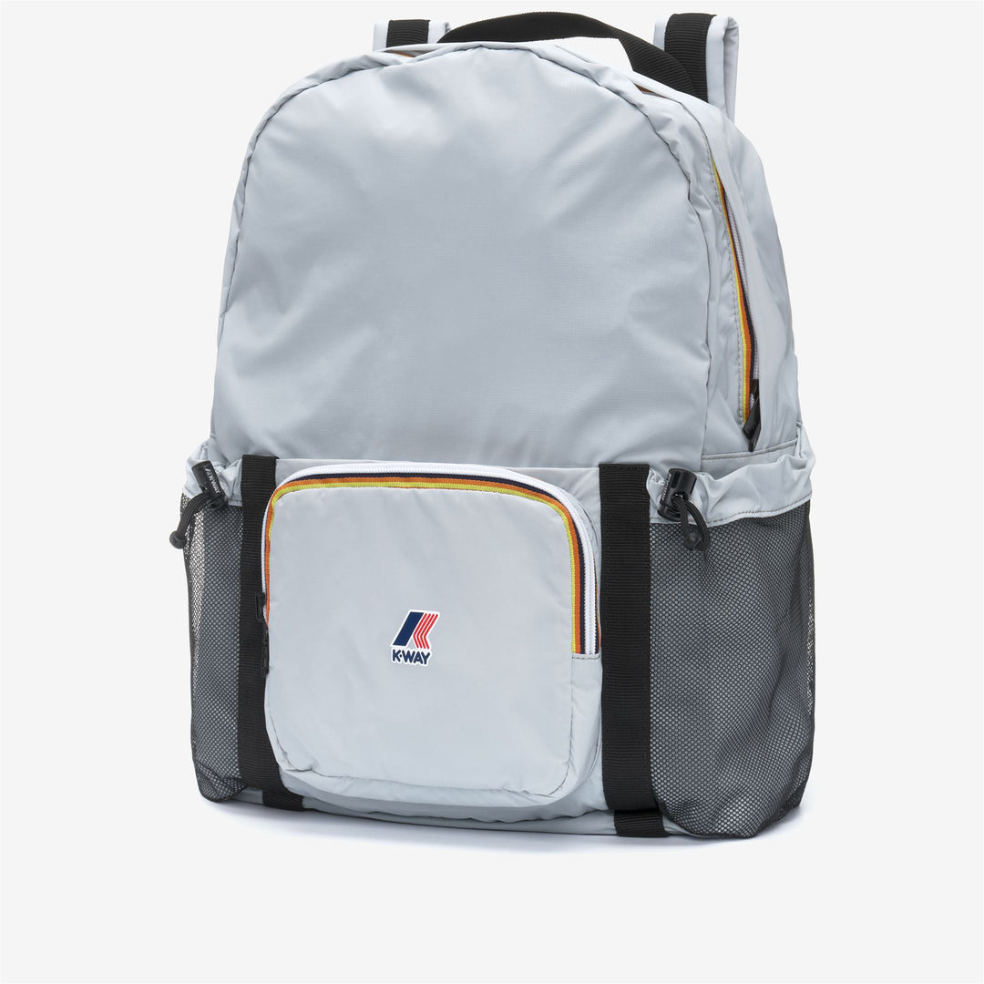 Zaino unisex grigio, ripiegabile e impermeabile, con spallacci regolabili main