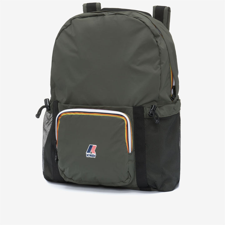 Zaino impermeabile unisex verde nerastro ripiegabile con tasche 2