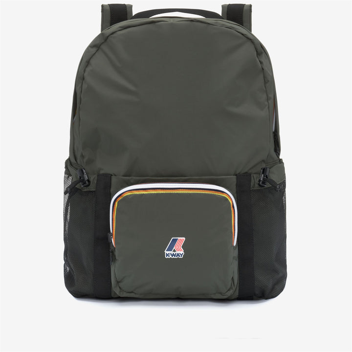 Zaino impermeabile unisex verde nerastro ripiegabile con tasche 1